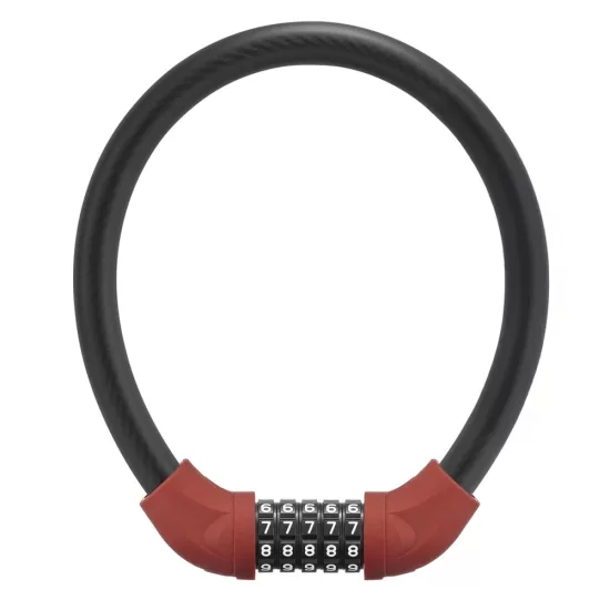Rockbros RKS570-RD Számzáras Kerékpárzár - 55cm Acélkábel - Piros