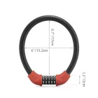 Rockbros RKS570-RD Számzáras Kerékpárzár - 55cm Acélkábel - Piros