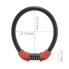 Rockbros RKS870-RD Számzáras Kerékpárzár - 85cm Acélkábel - Piros