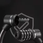 Rockbros 87639-4 Számzáras Kerékpárzár Acélkábellel - Fekete