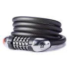 Rockbros RKS531 Kerékpárzár 5 Számjegyű Kóddal - 120cm Acélkábel - LED világítással - Fekete