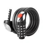Rockbros RKS531 Kerékpárzár 5 Számjegyű Kóddal - 120cm Acélkábel - LED világítással - Fekete