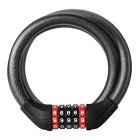 Rockbros RKS531 Kerékpárzár 5 Számjegyű Kóddal - 120cm Acélkábel - LED világítással - Fekete