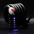 Rockbros RKS531 Kerékpárzár 5 Számjegyű Kóddal - 180cm Acélkábel - LED világítással - Fekete