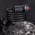 Rockbros RKS531 Kerékpárzár 5 Számjegyű Kóddal - 180cm Acélkábel - LED világítással - Fekete