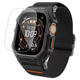   Apple Watch Ultra (49mm) Tok és Szíj + Kijelzővédő - Spigen Lite Fit Pro - Fekete