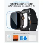 Apple Watch Ultra (49mm) Tok és Szíj + Kijelzővédő - Spigen Lite Fit Pro - Fekete
