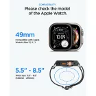 Apple Watch Ultra (49mm) Tok és Szíj + Kijelzővédő - Spigen Lite Fit Pro - Fekete