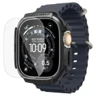 Apple Watch Ultra (49mm) Tok + Kijelzővédő - Spigen Rugged Armor - Fekete