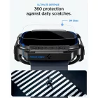 Apple Watch Ultra (49mm) Tok + Kijelzővédő - Spigen Rugged Armor - Fekete