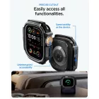 Apple Watch Ultra (49mm) Tok + Kijelzővédő - Spigen Rugged Armor - Fekete