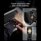 Apple Watch Ultra (49mm) Tok + Kijelzővédő - Spigen Rugged Armor - Fekete