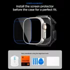 Apple Watch Ultra (49mm) Tok + Kijelzővédő - Spigen Rugged Armor - Fekete