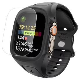   Apple Watch Ultra (49mm) Tok és Szíj + Kijelzővédő - Spigen Liquid Air Pro - Fekete