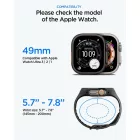 Apple Watch Ultra (49mm) Tok és Szíj + Kijelzővédő - Spigen Liquid Air Pro - Fekete