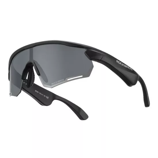 Rockbros SP-251 Polarizált Kerékpáros Szemüveg + Bluetooth Audo - Fekete