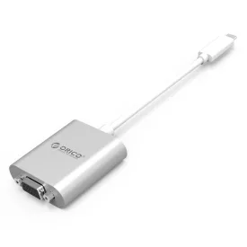   Orico PTAV USB-C - VGA és 3.5mm Mini Jack Adapter - 0.15m Full HD - Ezüst