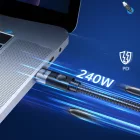 Orico CW240-20 USB-C - USB-C Kábel - 0.5m 240W 20Gb/s - Fekete