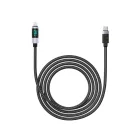 Orico USB-C - Lightning Kábel LED Kijelzővel - 1.5m 29W - Fekete-Szürke