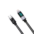 Orico USB-C - Lightning Kábel LED Kijelzővel - 1.5m 29W - Fekete-Szürke
