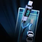 Orico USB-C - Lightning Kábel LED Kijelzővel - 1.5m 29W - Fekete-Szürke