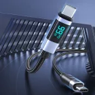 Orico USB-C - USB-C Kábel LED Kijelzővel - 3m 5A 100W - Fekete-Szürke