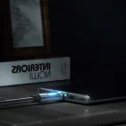 Orico USB-C - USB-C Kábel LED Kijelzővel - 3m 5A 100W - Fekete-Szürke