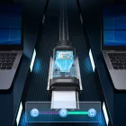 Orico USB-C - USB-C Kábel LED Kijelzővel - 2 m 5A 100W - Fekete-Szürke x 2 db