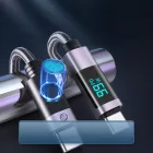 Orico USB-C - USB-C Kábel LED Kijelzővel - 2 m 5A 100W - Fekete-Szürke x 2 db