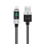 Orico USB-A - Lightning Kábel LED kijelzővel - 0.5m 2.4A 12W - Fekete-Ezüst