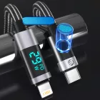 Orico USB-A - Lightning Kábel LED kijelzővel - 0.5m 2.4A 12W - Fekete-Ezüst