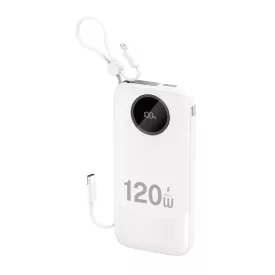   Dudao K13 Power Bank 10000mAh - 3C CCC - Beépített Kábelekkel - Fehér