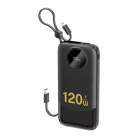 Dudao K13 Power Bank 10000mAh - 3C CCC - Beépített Kábelekkel - Fekete