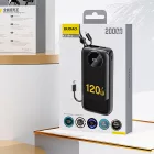 Dudao K13 Power Bank 10000mAh - 3C CCC - Beépített Kábelekkel - Fekete