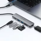 Acefast J18 USB-C HUB 6-in-1 Dokkolóállomás - HDMI 4K/60Hz PD 90W