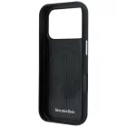 iPhone 17 Pro Tok - Mercedes Leather Semi Wrap Grill Pattern MagSafe - Fekete