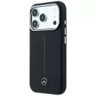 iPhone 17 Pro Tok - Mercedes Leather Semi Wrap Iconic Line MagSafe - Fekete