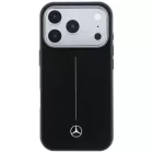 iPhone 17 Pro Tok - Mercedes Leather Semi Wrap Iconic Line MagSafe - Fekete