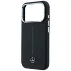 iPhone 17 Pro Tok - Mercedes Leather Semi Wrap Iconic Line MagSafe - Fekete