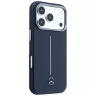 iPhone 17 Pro Tok - Mercedes Leather Semi Wrap Iconic Line MagSafe - Kék