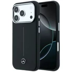   iPhone 17 Pro Max Tok - Mercedes Leather Semi Wrap Iconic Line MagSafe - Fekete