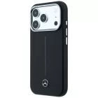 iPhone 17 Pro Max Tok - Mercedes Leather Semi Wrap Iconic Line MagSafe - Fekete