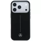 iPhone 17 Pro Max Tok - Mercedes Leather Semi Wrap Iconic Line MagSafe - Fekete