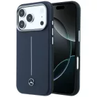 iPhone 17 Pro Max Tok - Mercedes Leather Semi Wrap Iconic Line MagSafe - Kék