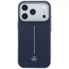 iPhone 17 Pro Max Tok - Mercedes Leather Semi Wrap Iconic Line MagSafe - Kék