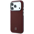iPhone 17 Pro Tok - Mercedes Leather Semi Wrap Wood Effect MagSafe - Piros