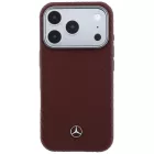 iPhone 17 Pro Tok - Mercedes Leather Semi Wrap Wood Effect MagSafe - Piros