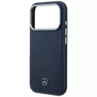 iPhone 17 Pro Tok - Mercedes Leather Semi Wrap Wood Effect MagSafe - Kék