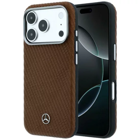 iPhone 17 Pro Max Tok - Mercedes Leather Semi Wrap Wood Effect MagSafe - Barna