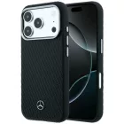 iPhone 17 Pro Max Tok - Mercedes Leather Semi Wrap Wood Effect MagSafe - Fekete